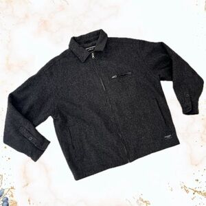 Abercrombie & Fitch Jacket Coat Mens Large Wool Blend Quilted Lining Full Zip